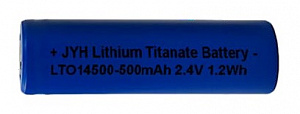 Аккумулятор, LTO14500-500, Li4Ti5O12, 500 mAh, 2.4V, -40...+60°C