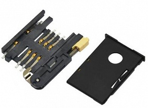Держатель для карт, SCC102154002, SIM, с автовыталкивателем, 6+2, CIXI CARDCONN