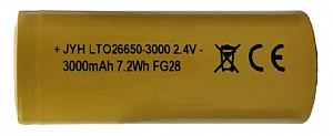 Аккумулятор, LTO26650, Li4Ti5O12, 3000 mAh, 2.4V, -40...+60°C